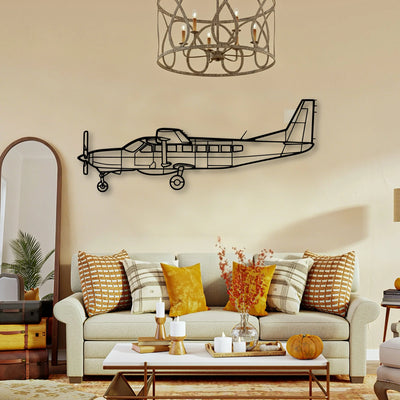 206 Turbo Stationair Classic Aircraft Silhouette Metal Wall Art - Tinvibe