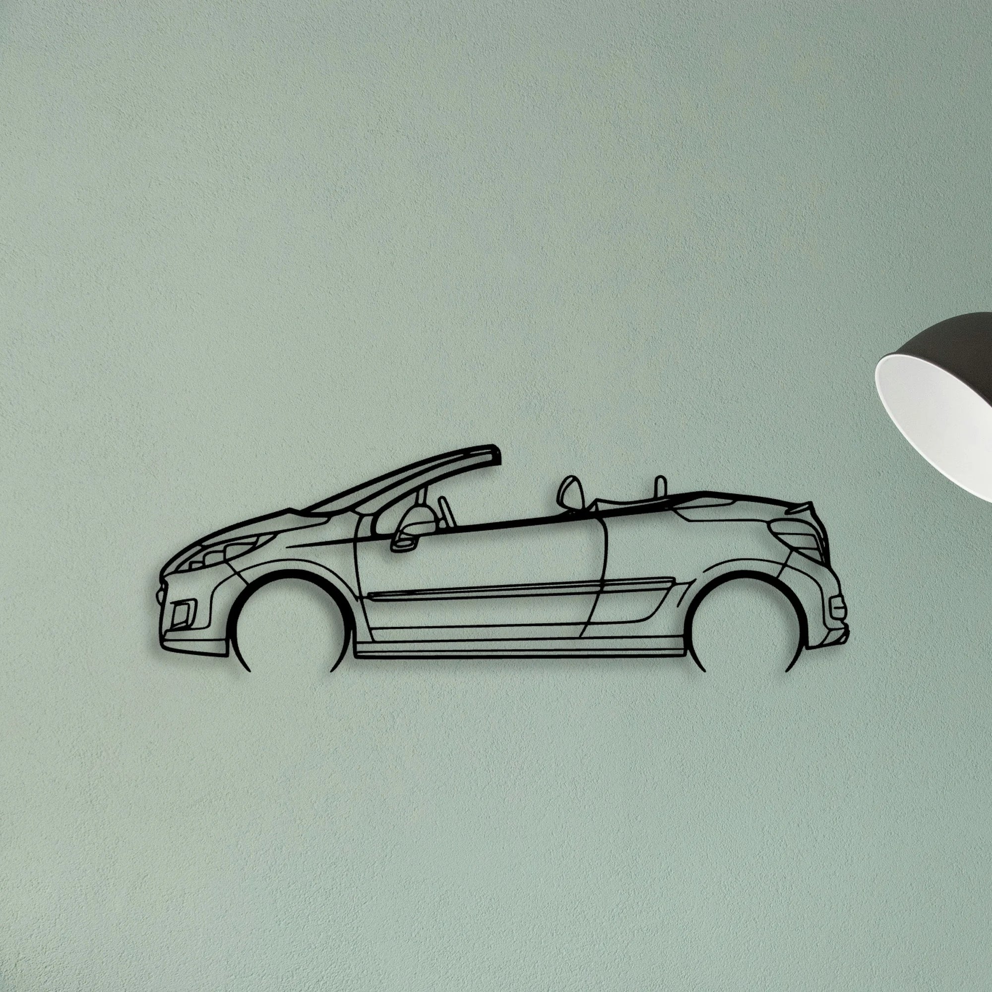 207 CC 2010 Classic Silhouette Metal Wall Art - Tinvibe