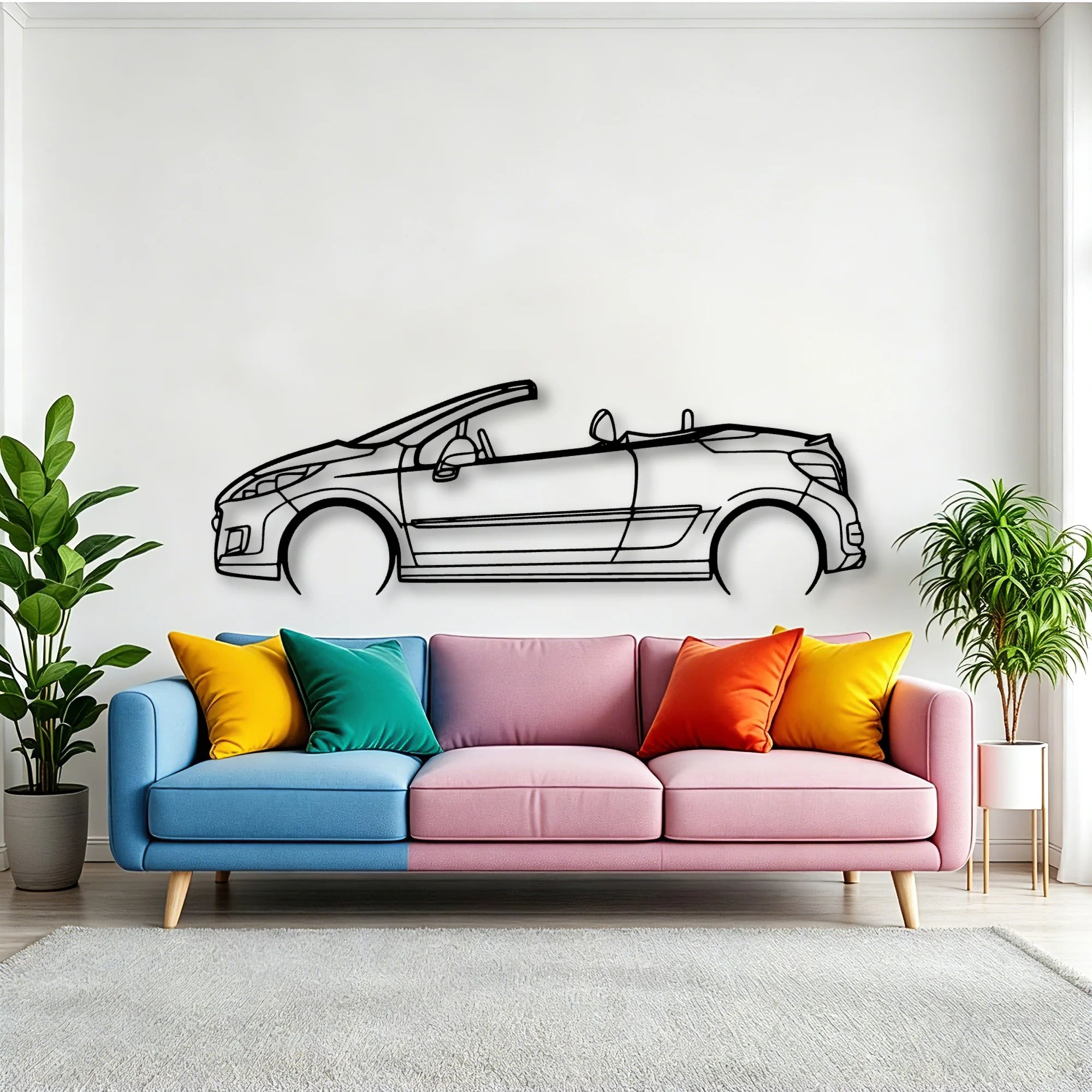 207 CC 2010 Classic Silhouette Metal Wall Art - Tinvibe