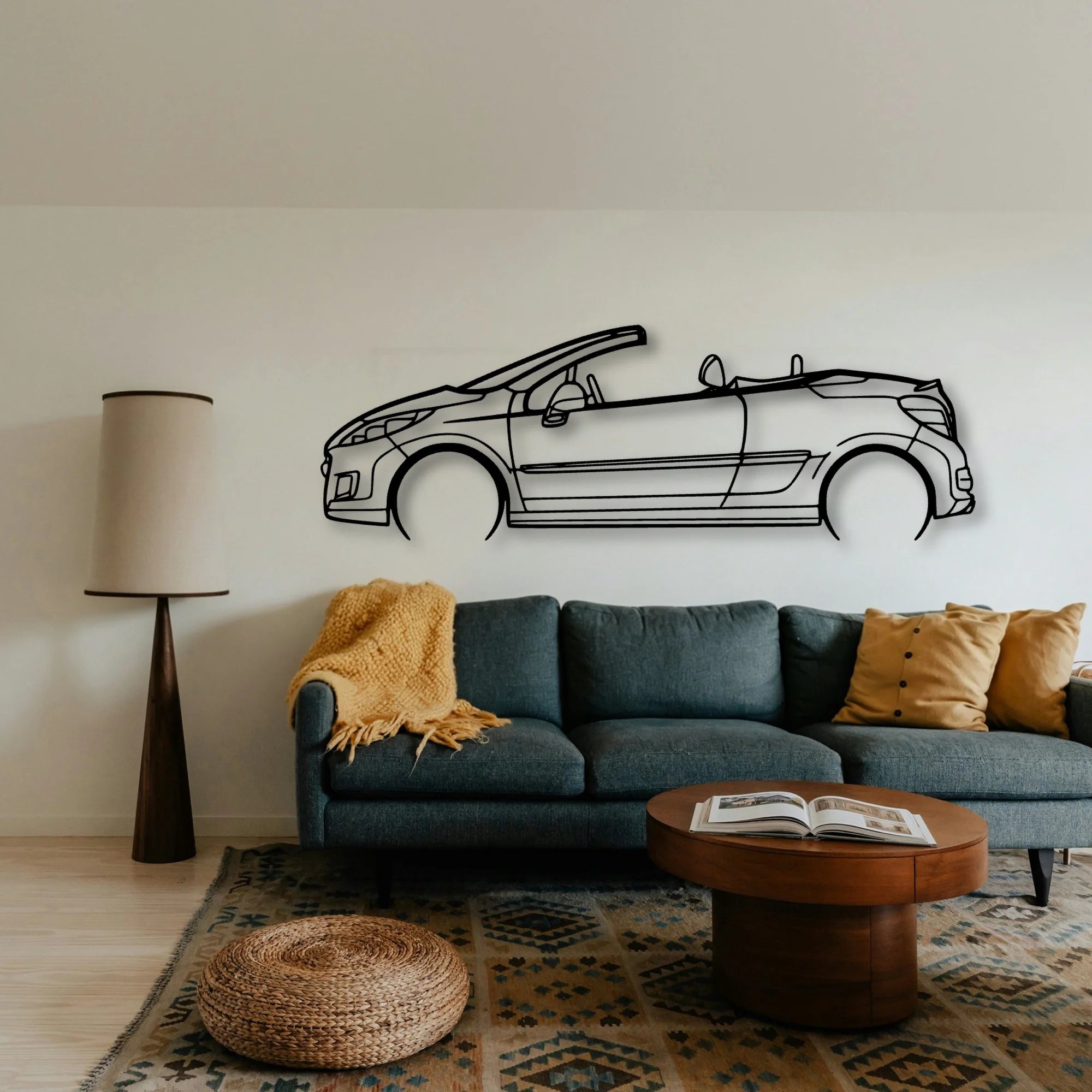 207 CC 2010 Classic Silhouette Metal Wall Art - Tinvibe