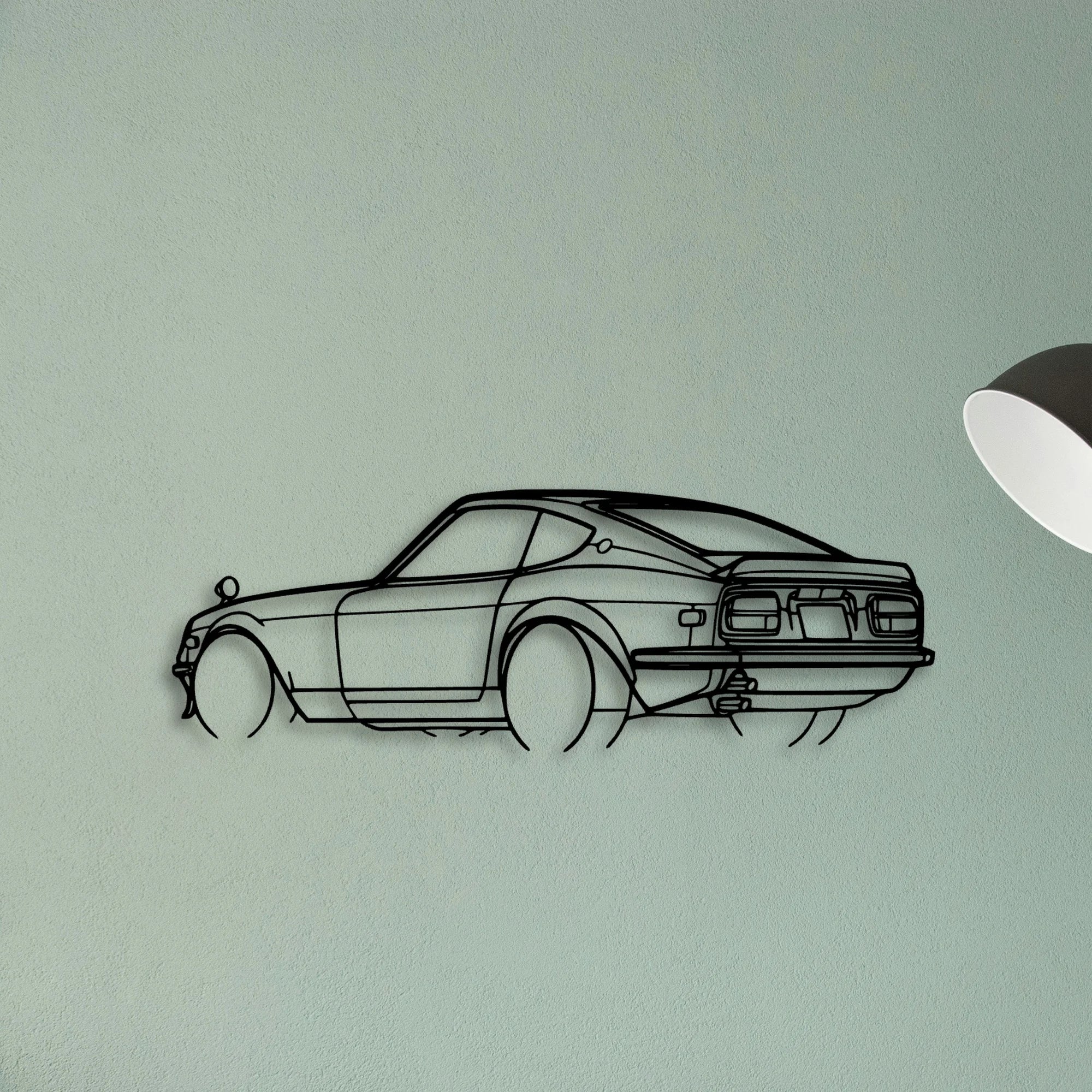 240Z 1972 Angle Classic Silhouette Metal Wall Art - Tinvibe