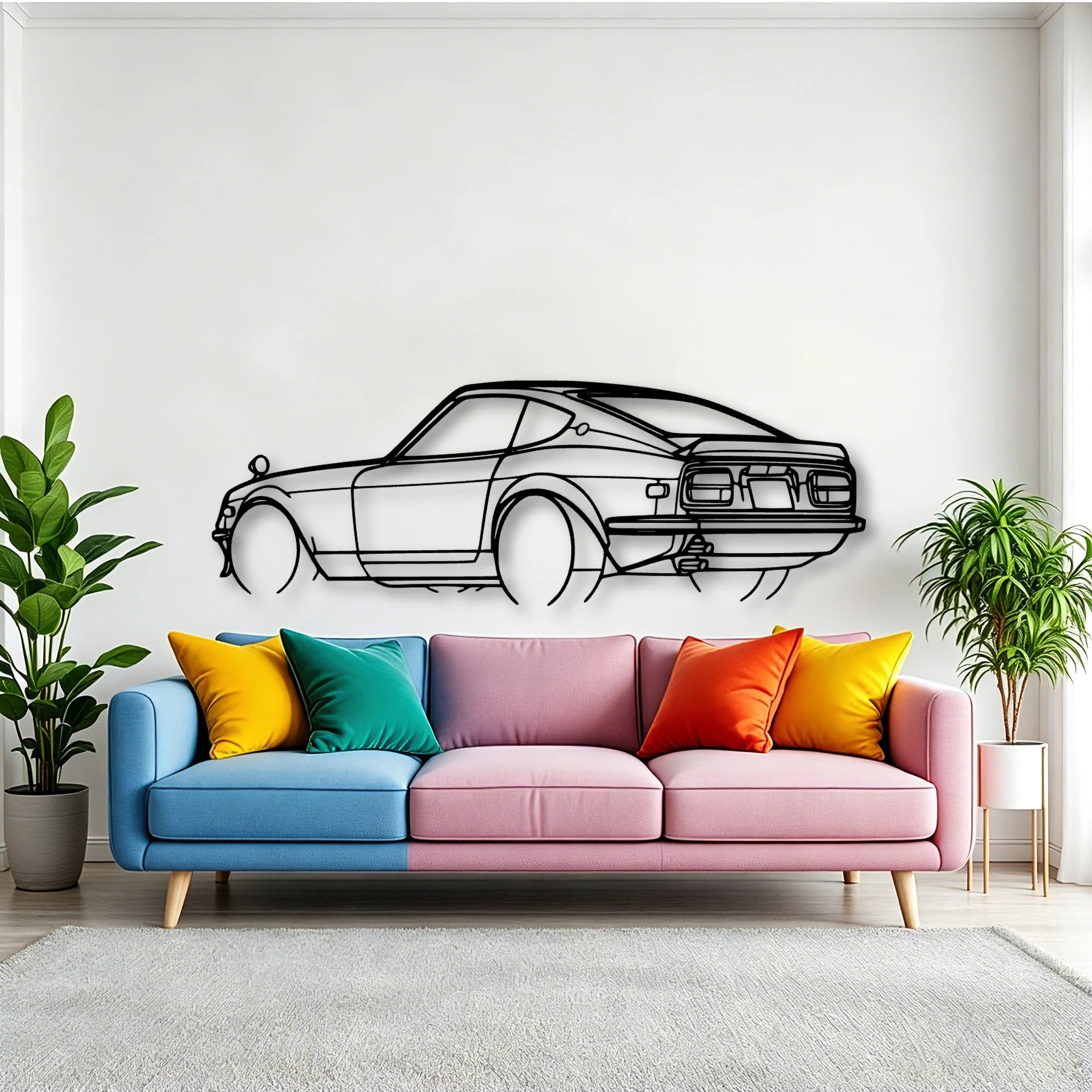 240Z 1972 Angle Classic Silhouette Metal Wall Art - Tinvibe