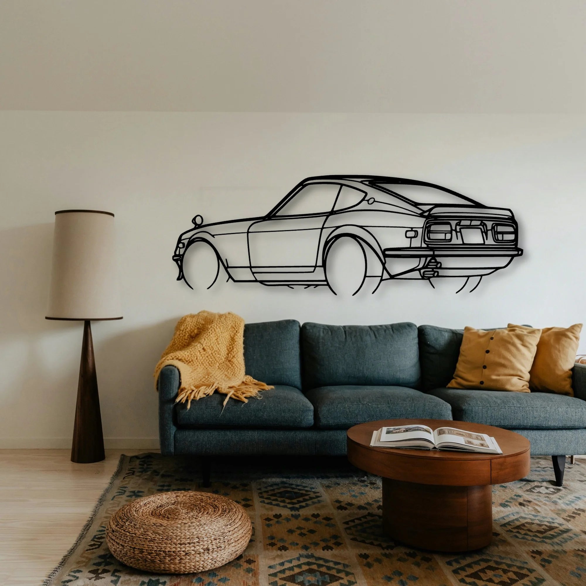 240Z 1972 Angle Classic Silhouette Metal Wall Art - Tinvibe