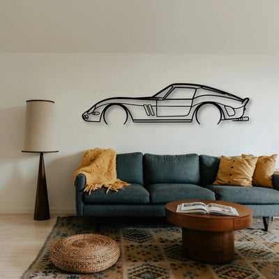 250 GTO 1965 2 Classic Silhouette Metal Wall Art - Tinvibe