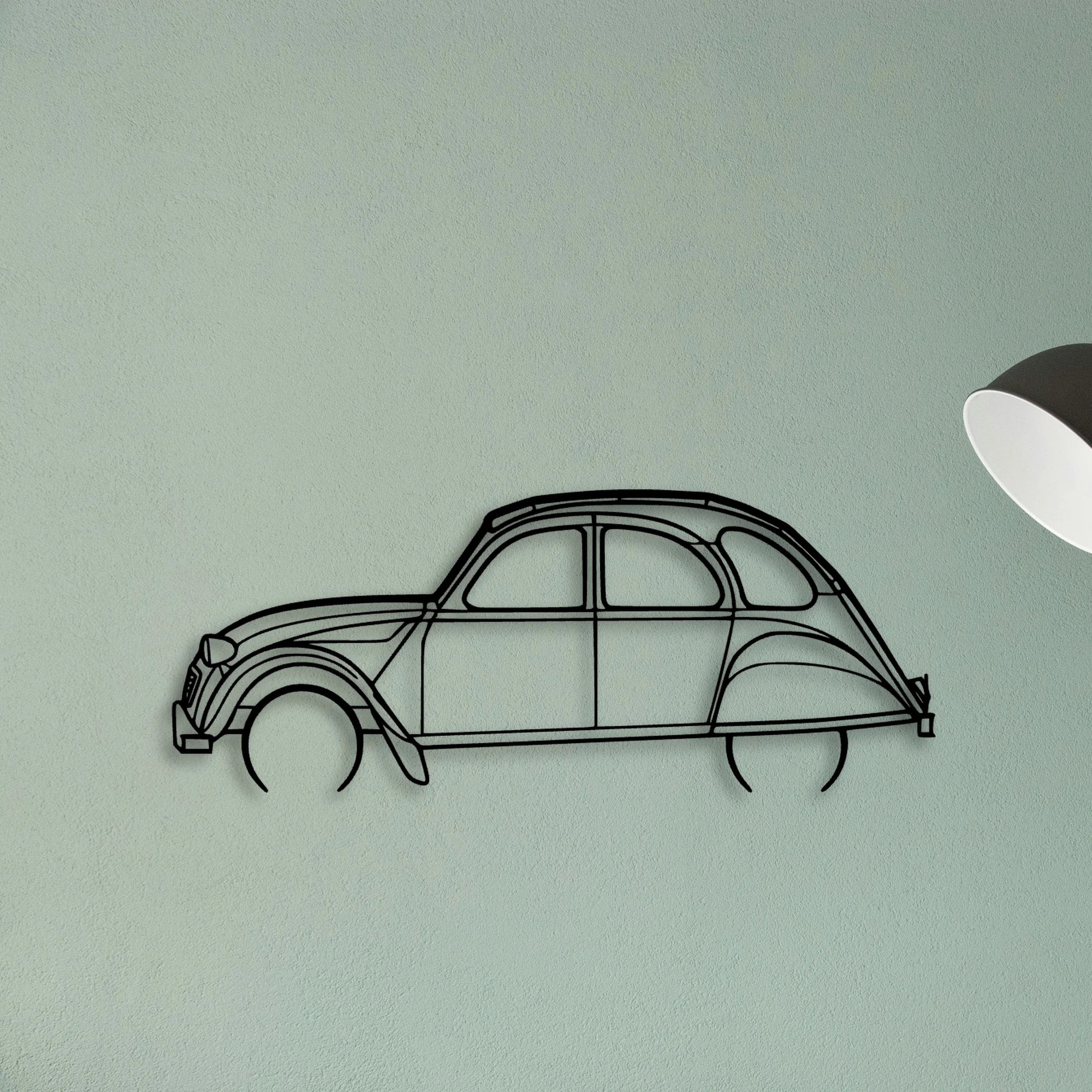 2CV 1966 Classic Silhouette Metal Wall Art - Tinvibe