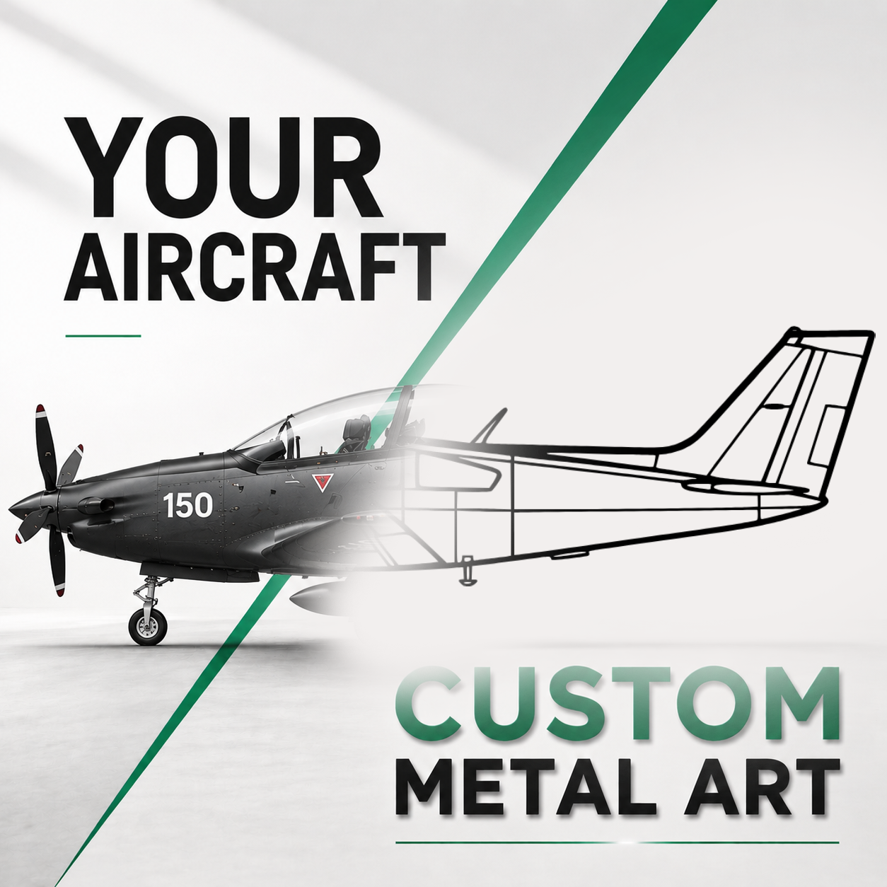 Your Custom Aircraft Silhouette Metal Art Service - Tinvibe