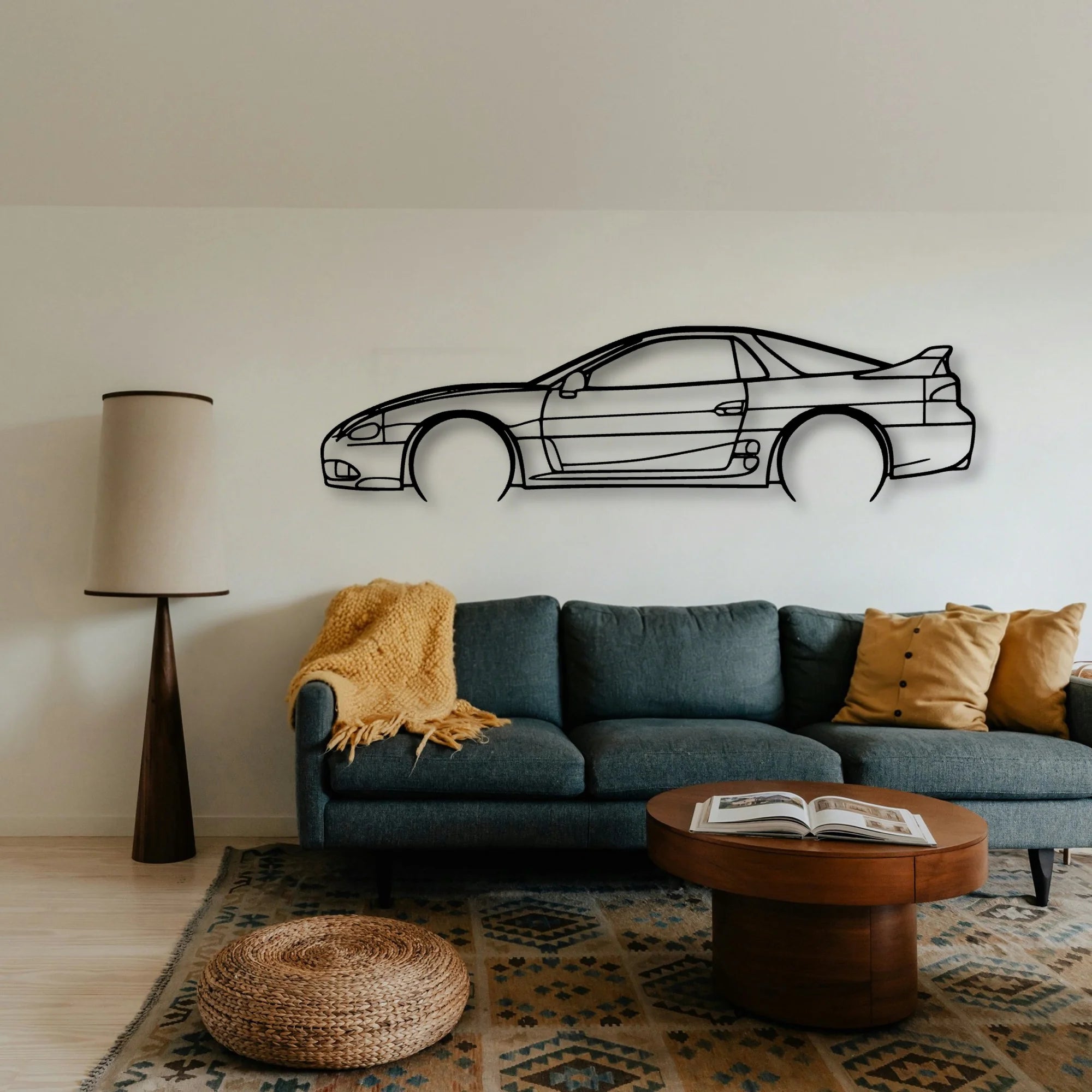 3000GT VR4 1998 Classic Silhouette Metal Wall Art - Tinvibe