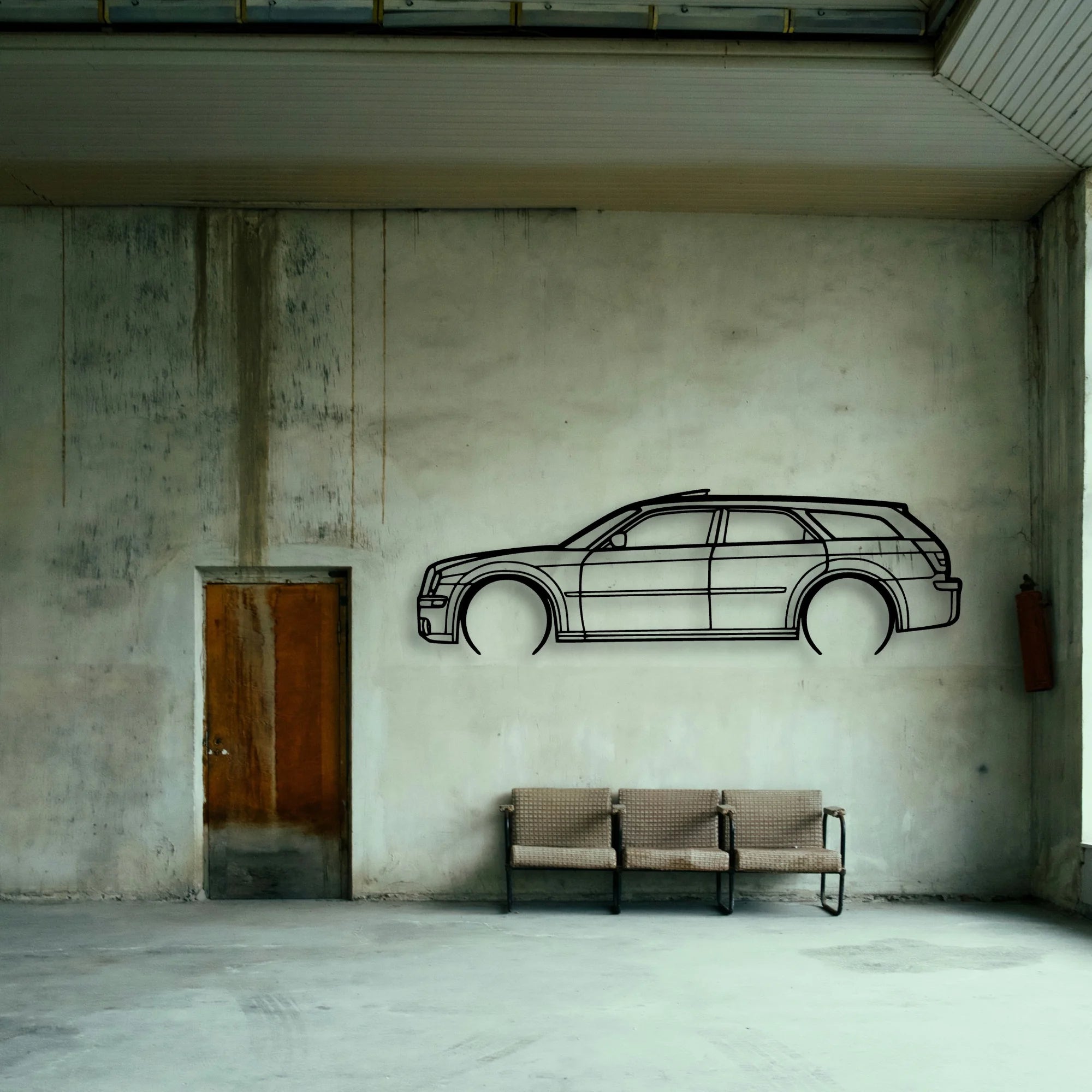 300C 2006 Touring Classic Silhouette Metal Wall Art - Tinvibe