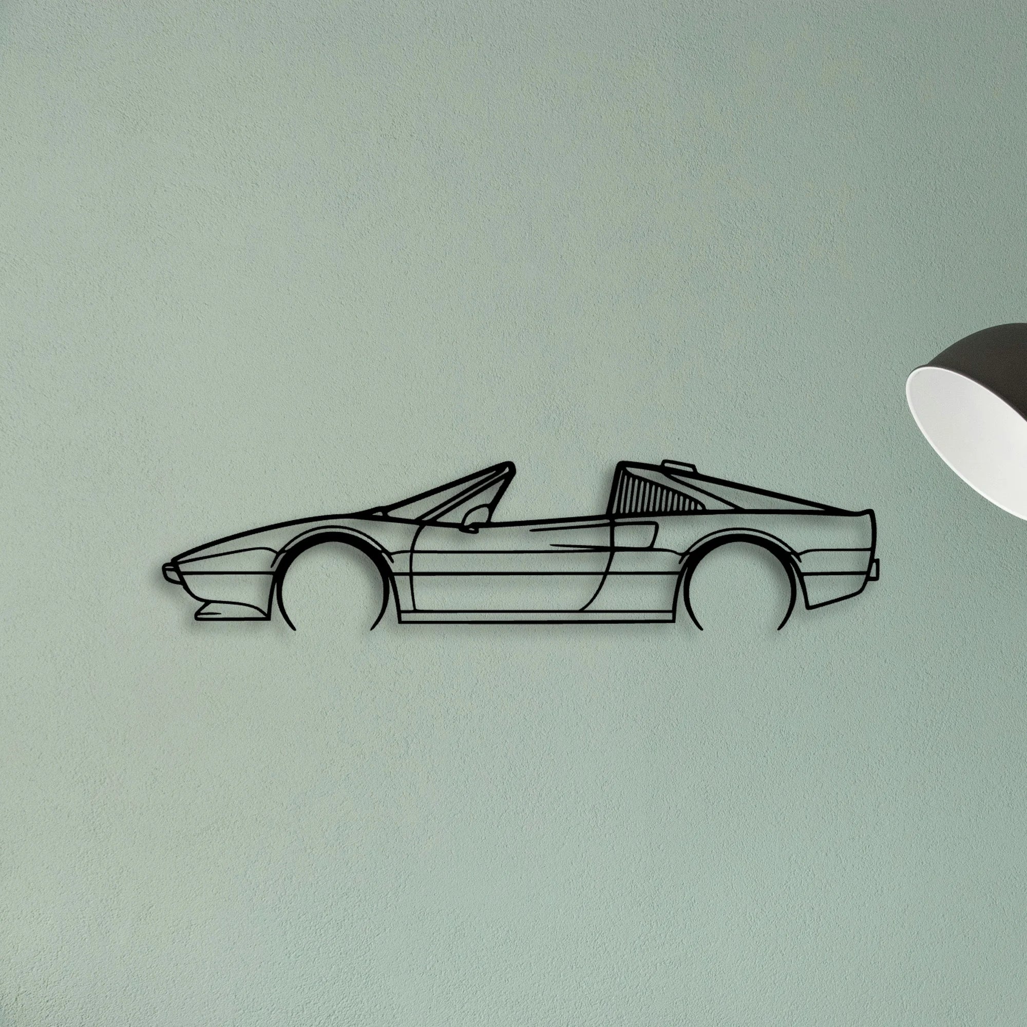 308 GTS QV 1984 Classic Silhouette Metal Wall Art - Tinvibe