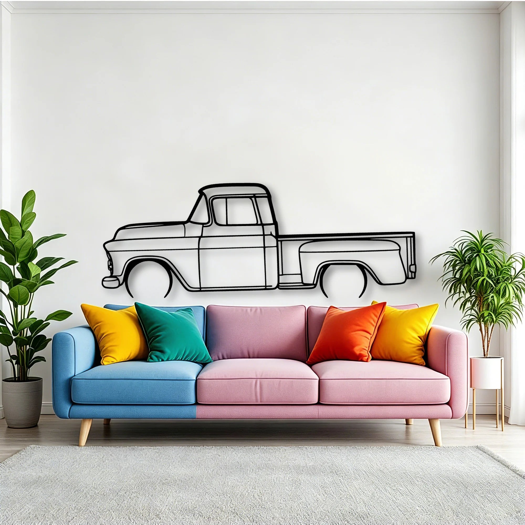 3100 1957 2 Classic Silhouette Metal Wall Art - Tinvibe