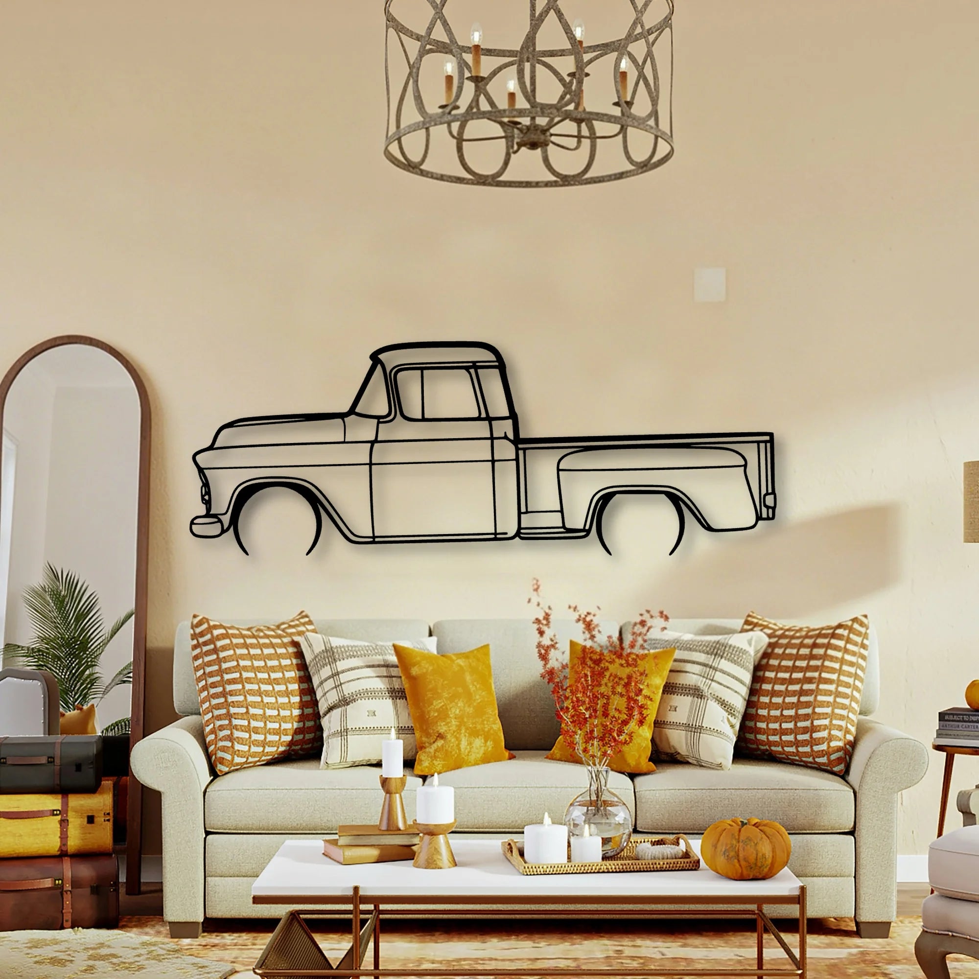 3100 1957 2 Classic Silhouette Metal Wall Art - Tinvibe