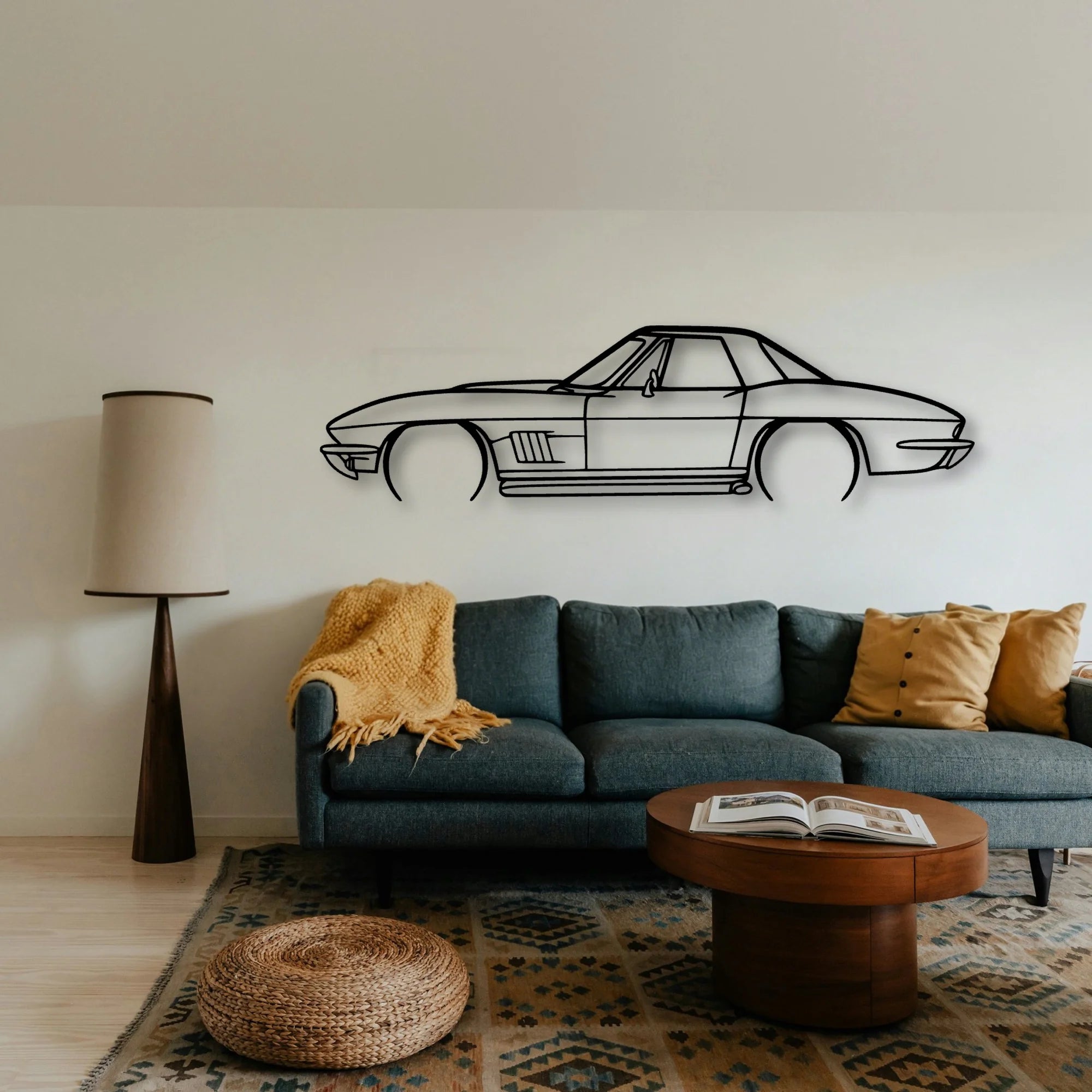 327 1967 2 Classic Silhouette Metal Wall Art - Tinvibe