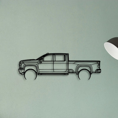 3500 High Country 2022 Classic Silhouette Metal Wall Art - Tinvibe