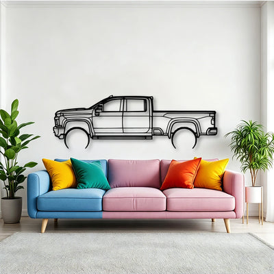3500 High Country 2022 Classic Silhouette Metal Wall Art - Tinvibe