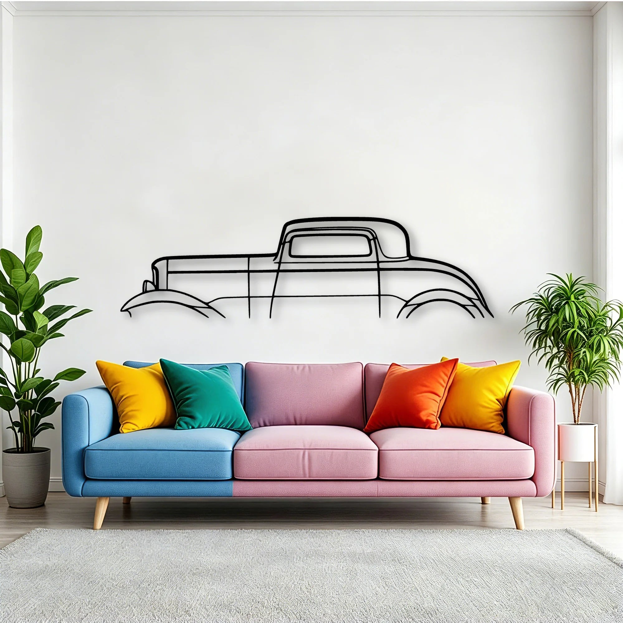 3 Window 1932 Classic Silhouette Metal Wall Art - Tinvibe