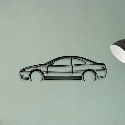 406 Coupe 1999 Classic Silhouette Metal Wall Art - Tinvibe