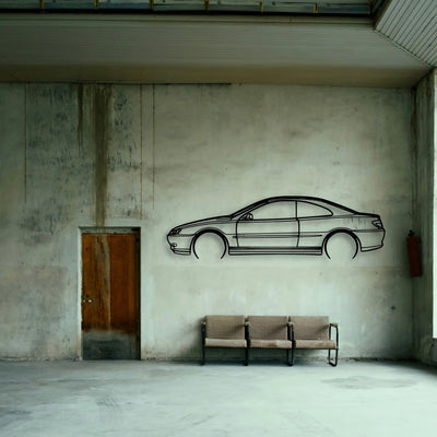 406 Coupe 1999 Classic Silhouette Metal Wall Art - Tinvibe