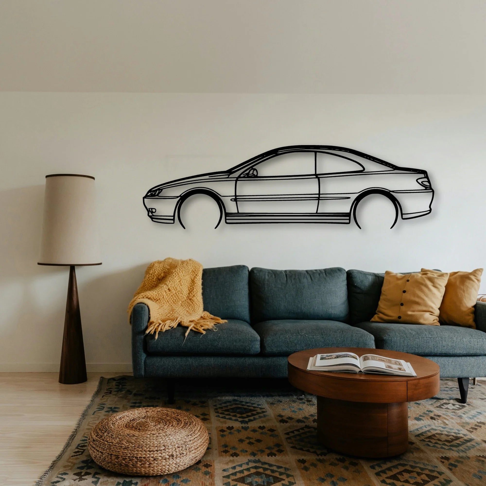 406 Coupe 1999 Classic Silhouette Metal Wall Art - Tinvibe