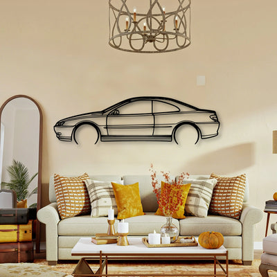 406 Coupe 1999 Classic Silhouette Metal Wall Art - Tinvibe