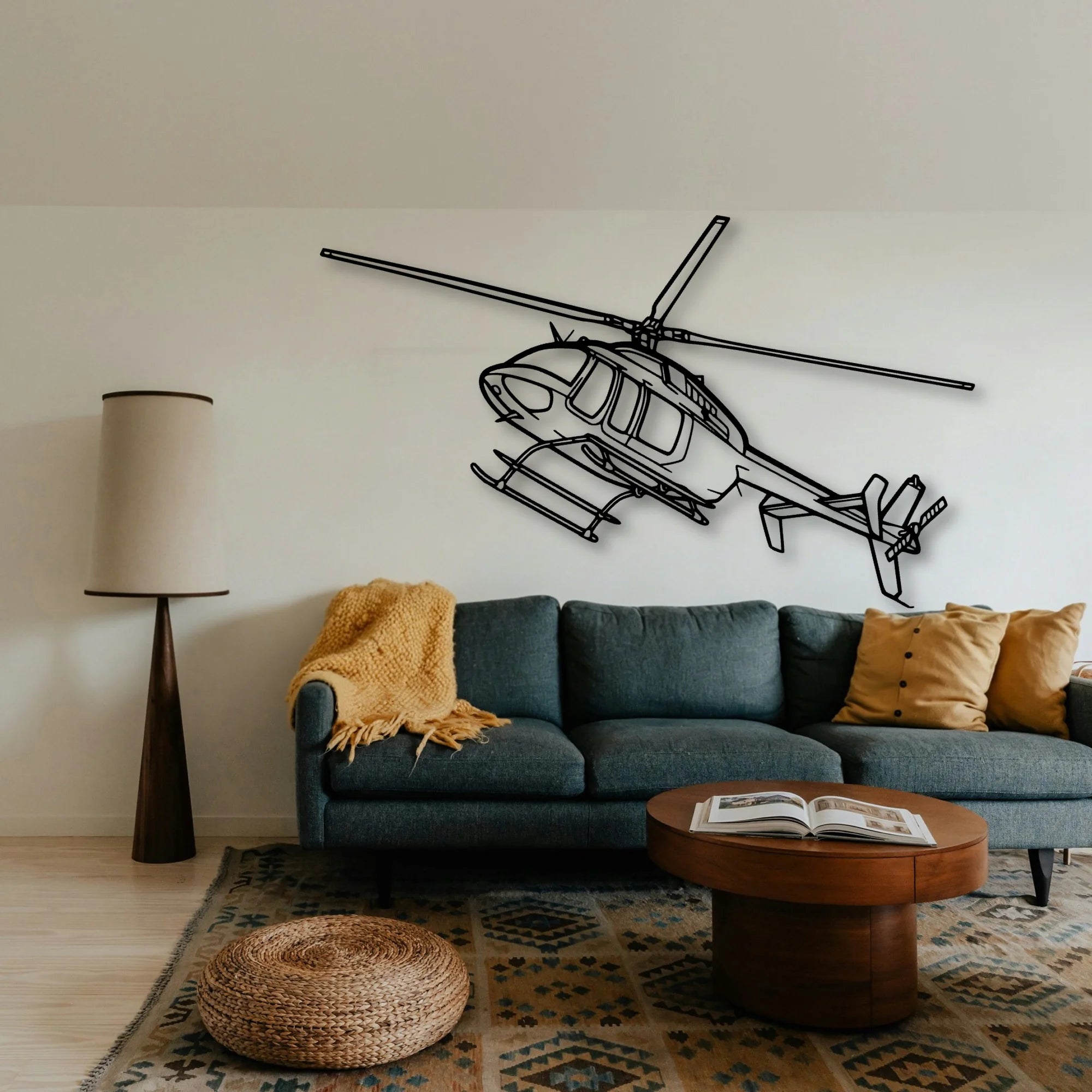 407GX Classic Aircraft Silhouette Metal Wall Art - Tinvibe