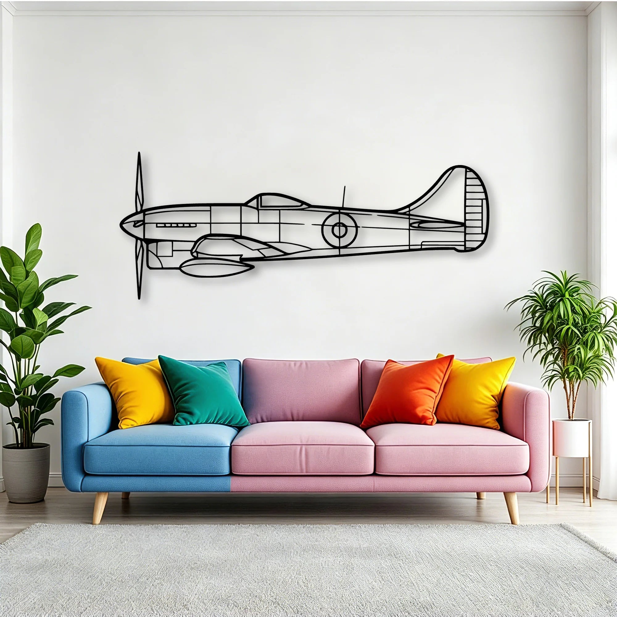 412EP Classic Aircraft Silhouette Metal Wall Art - Tinvibe