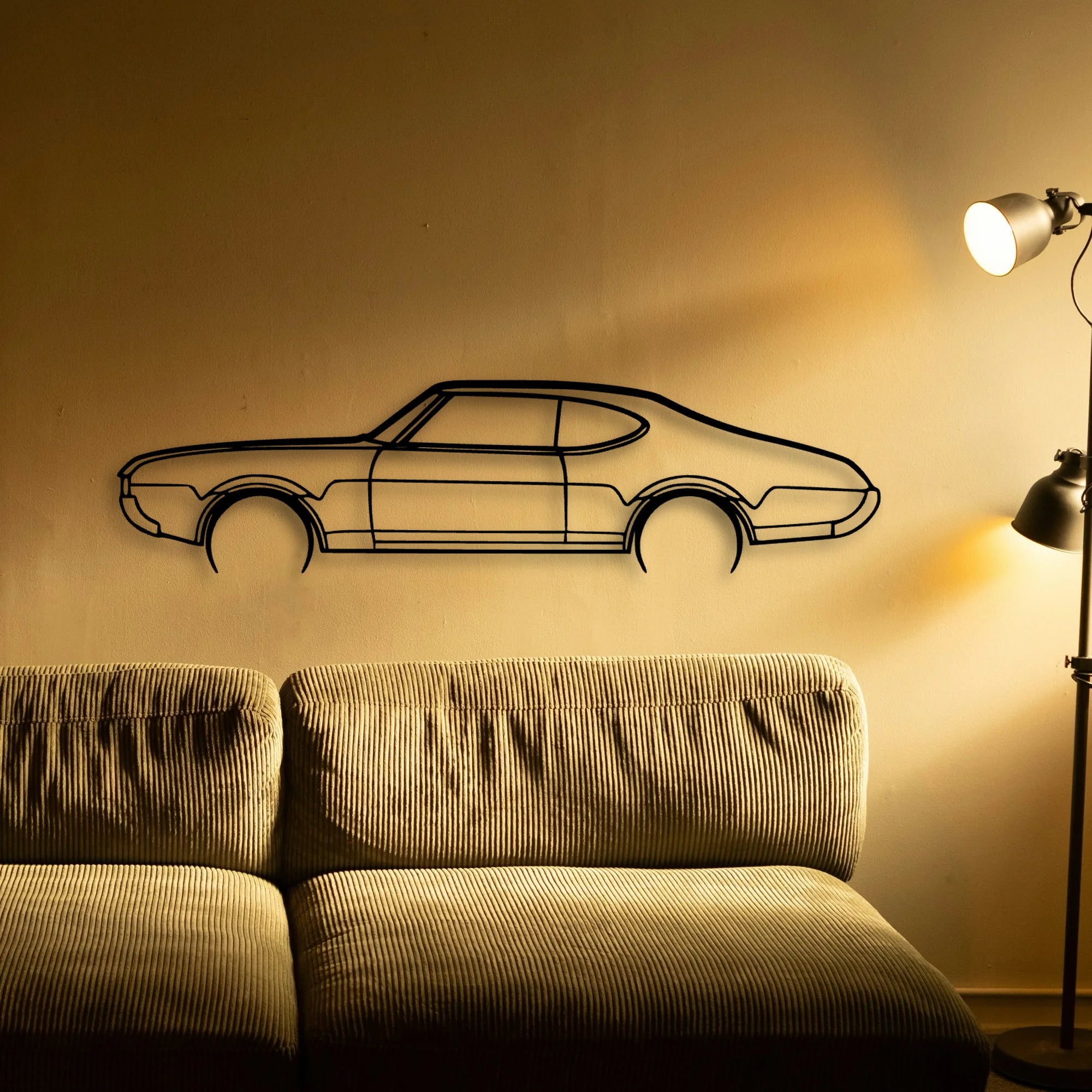 442 Holiday Coupe 1969 Classic Silhouette Metal Wall Art - Tinvibe