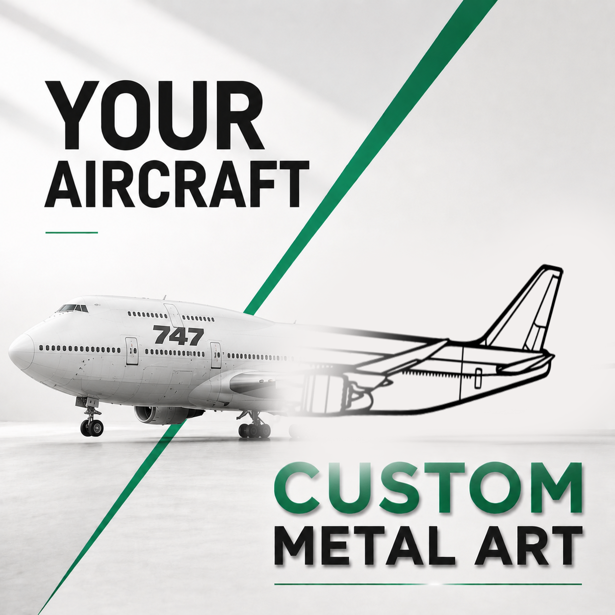 Your Custom Aircraft Silhouette Metal Art Service - Tinvibe