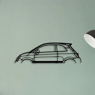 500 Abarth Classic Silhouette Metal Wall Art - Tinvibe