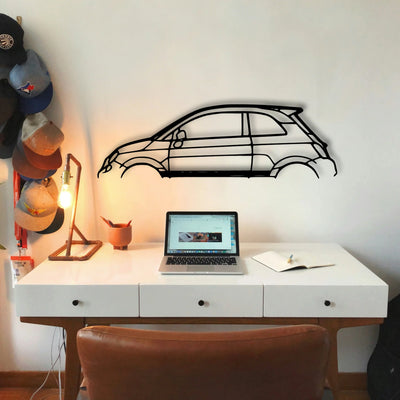 500 Abarth Classic Silhouette Metal Wall Art - Tinvibe