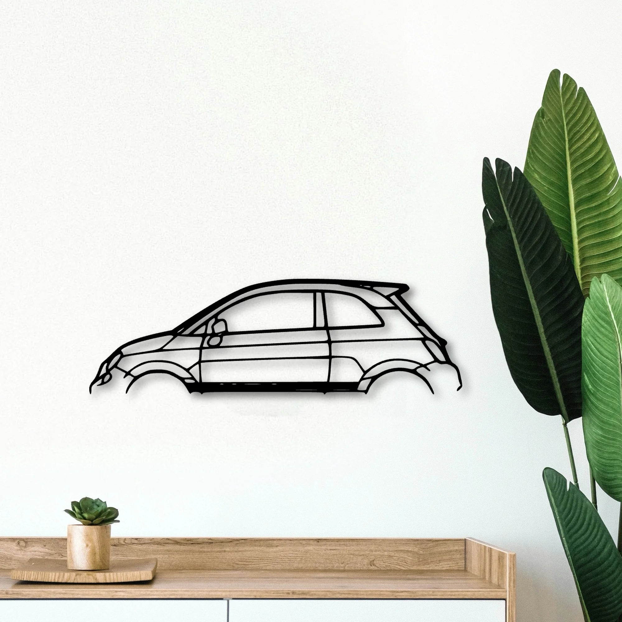500 Abarth Classic Silhouette Metal Wall Art - Tinvibe