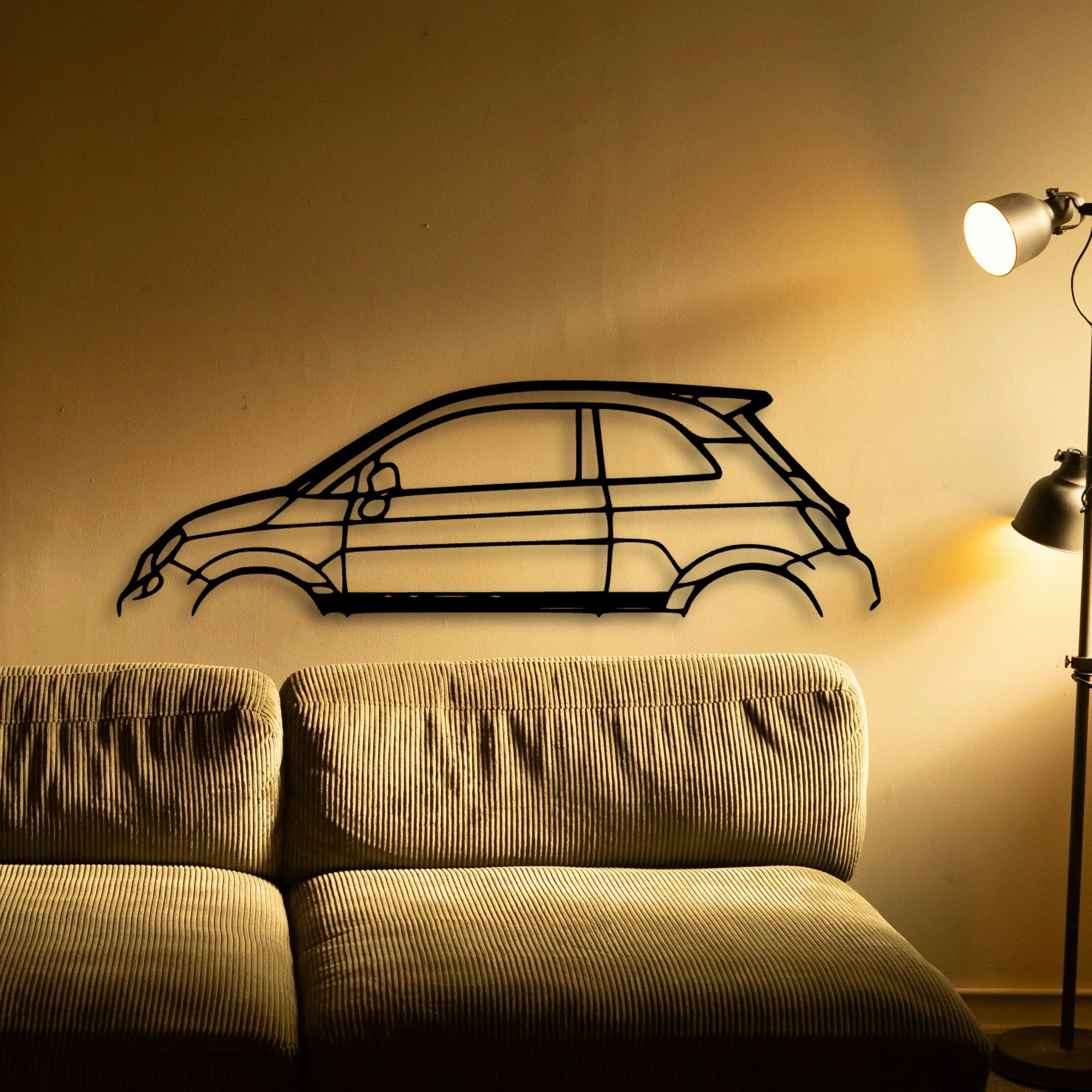 500 Abarth Classic Silhouette Metal Wall Art - Tinvibe