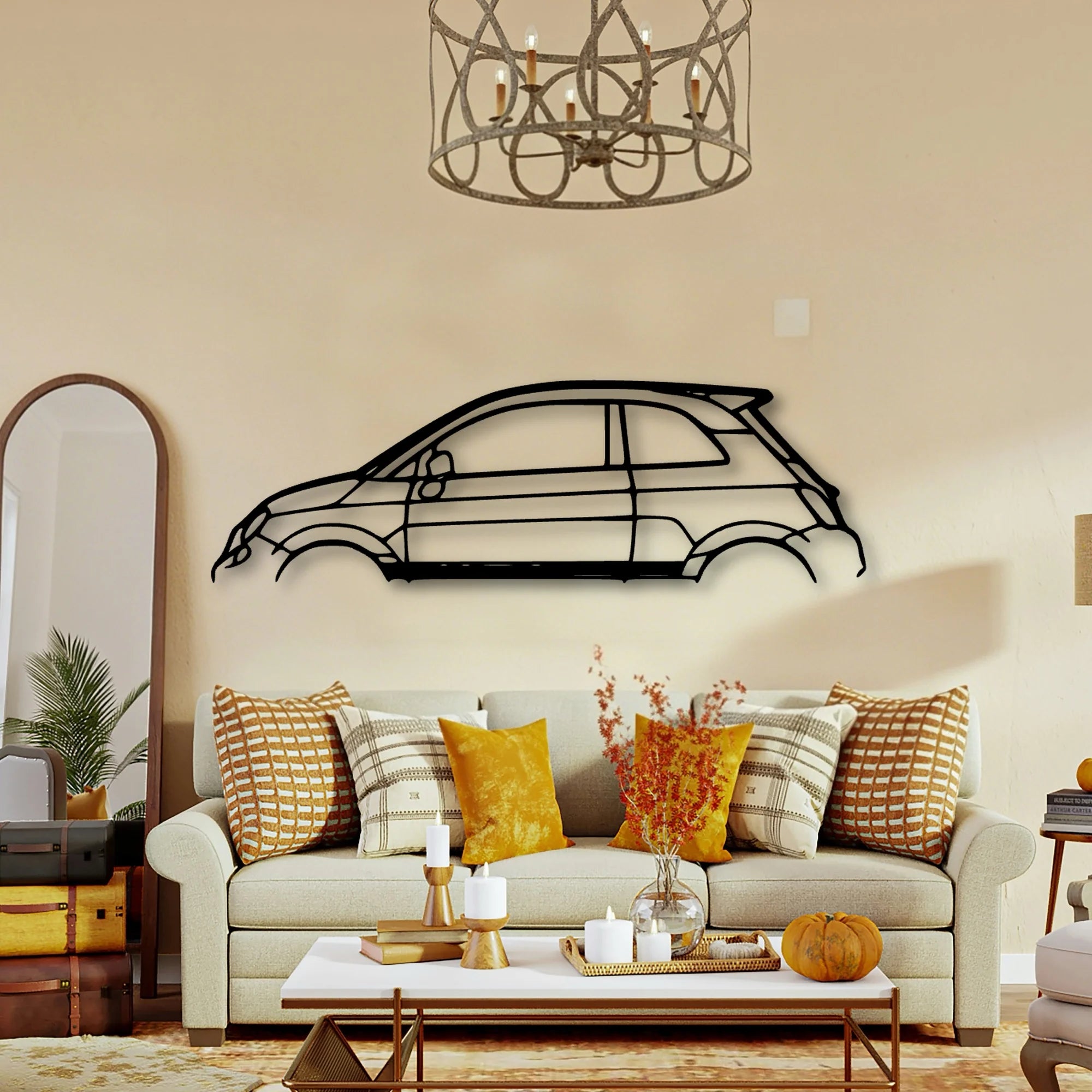 500 Abarth Classic Silhouette Metal Wall Art - Tinvibe