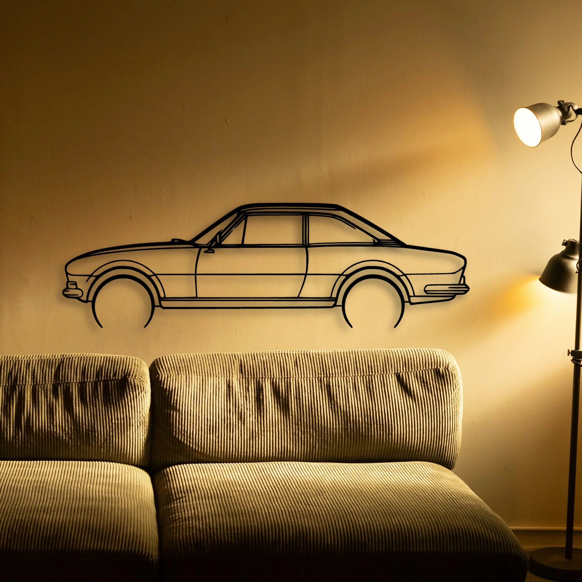 504 Coupe 1969 Classic Silhouette Metal Wall Art - Tinvibe