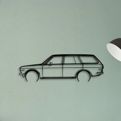 510 1972 Wagon Classic Silhouette Metal Wall Art - Tinvibe