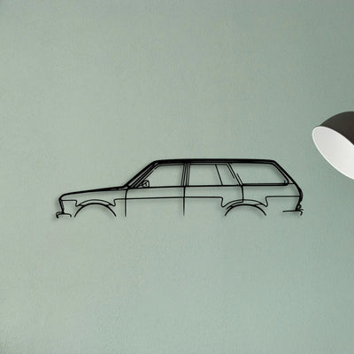 510 Wagon 1972 Classic Silhouette Metal Wall Art - Tinvibe