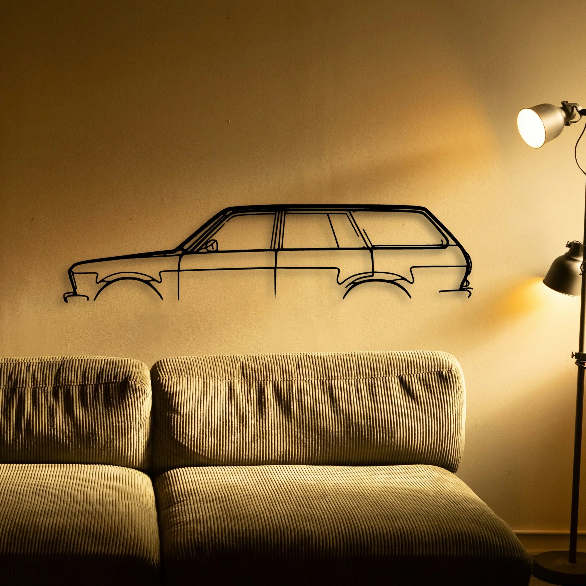 510 Wagon 1972 Classic Silhouette Metal Wall Art - Tinvibe