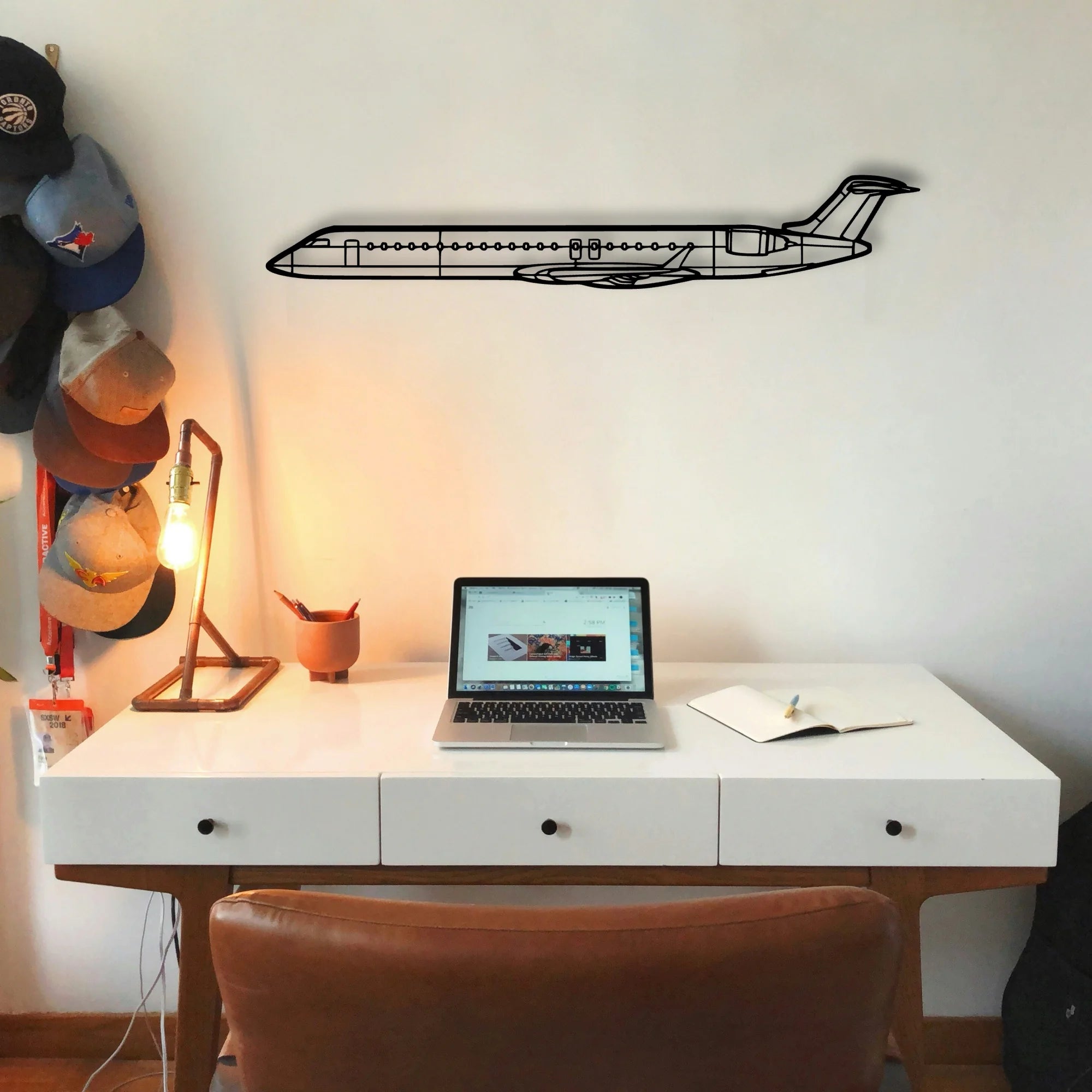 747 800 2 Classic Aircraft Silhouette Metal Wall Art - Tinvibe