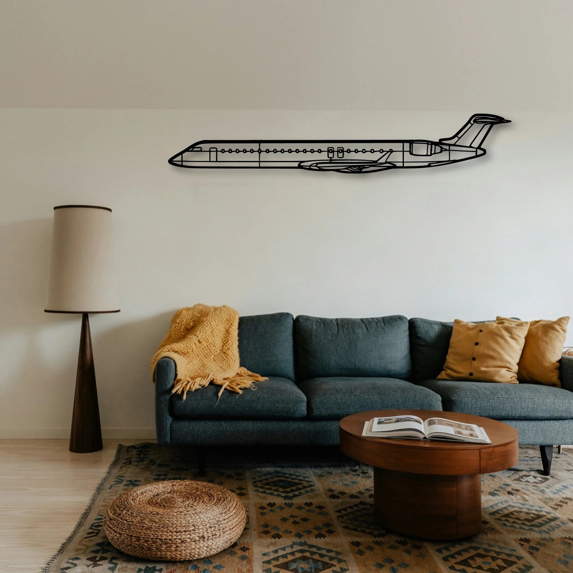 747 800 2 Classic Aircraft Silhouette Metal Wall Art - Tinvibe