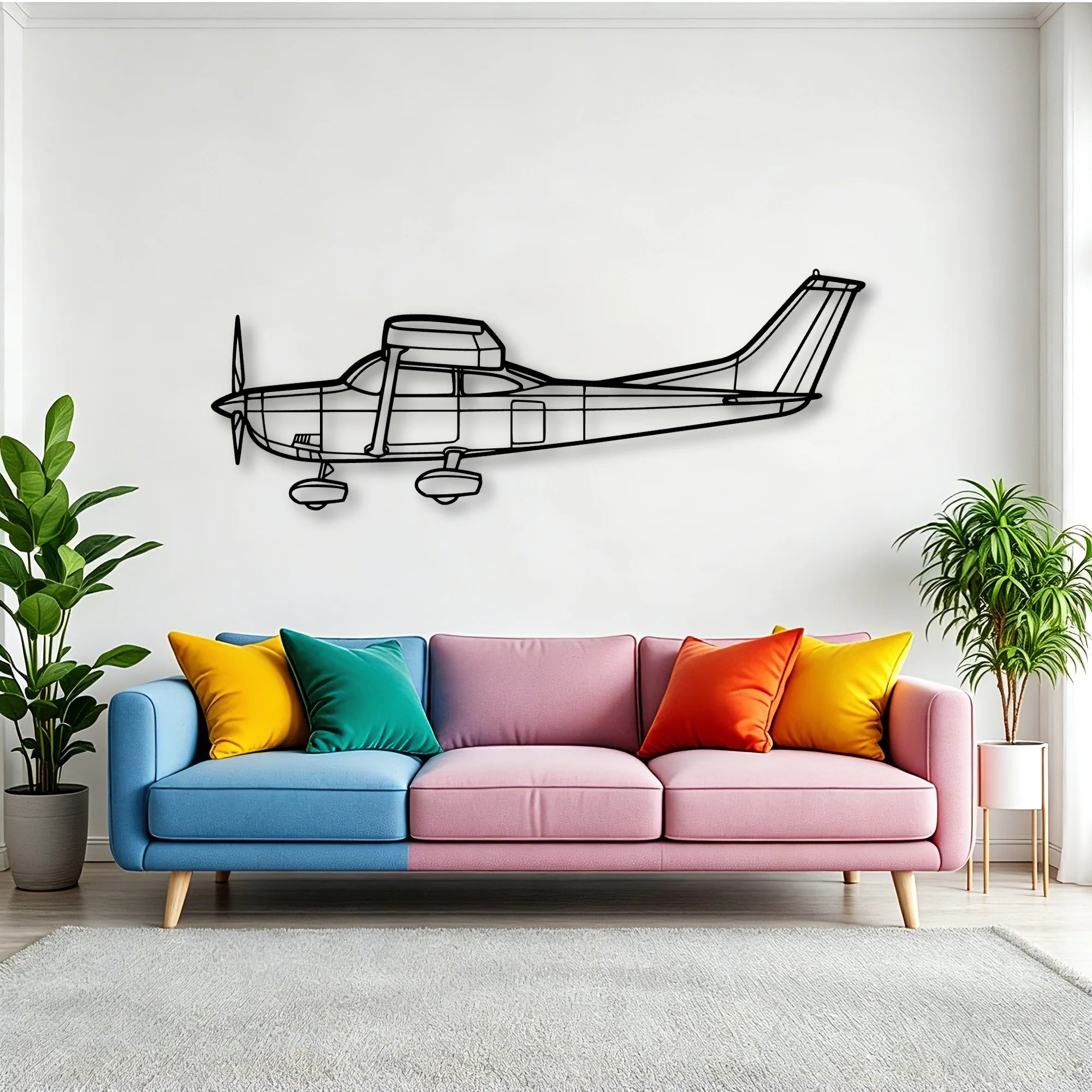 747 800 Classic Aircraft Silhouette Metal Wall Art - Tinvibe