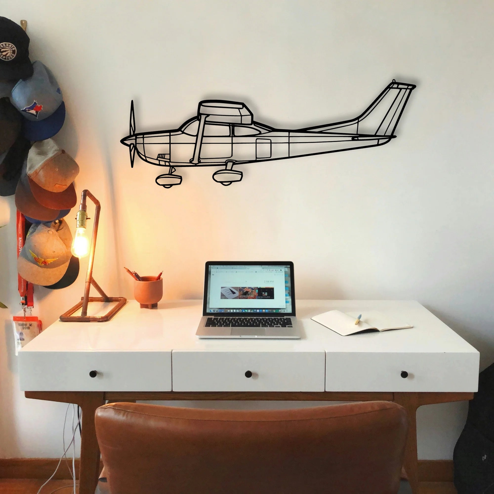 747 800 Classic Aircraft Silhouette Metal Wall Art - Tinvibe