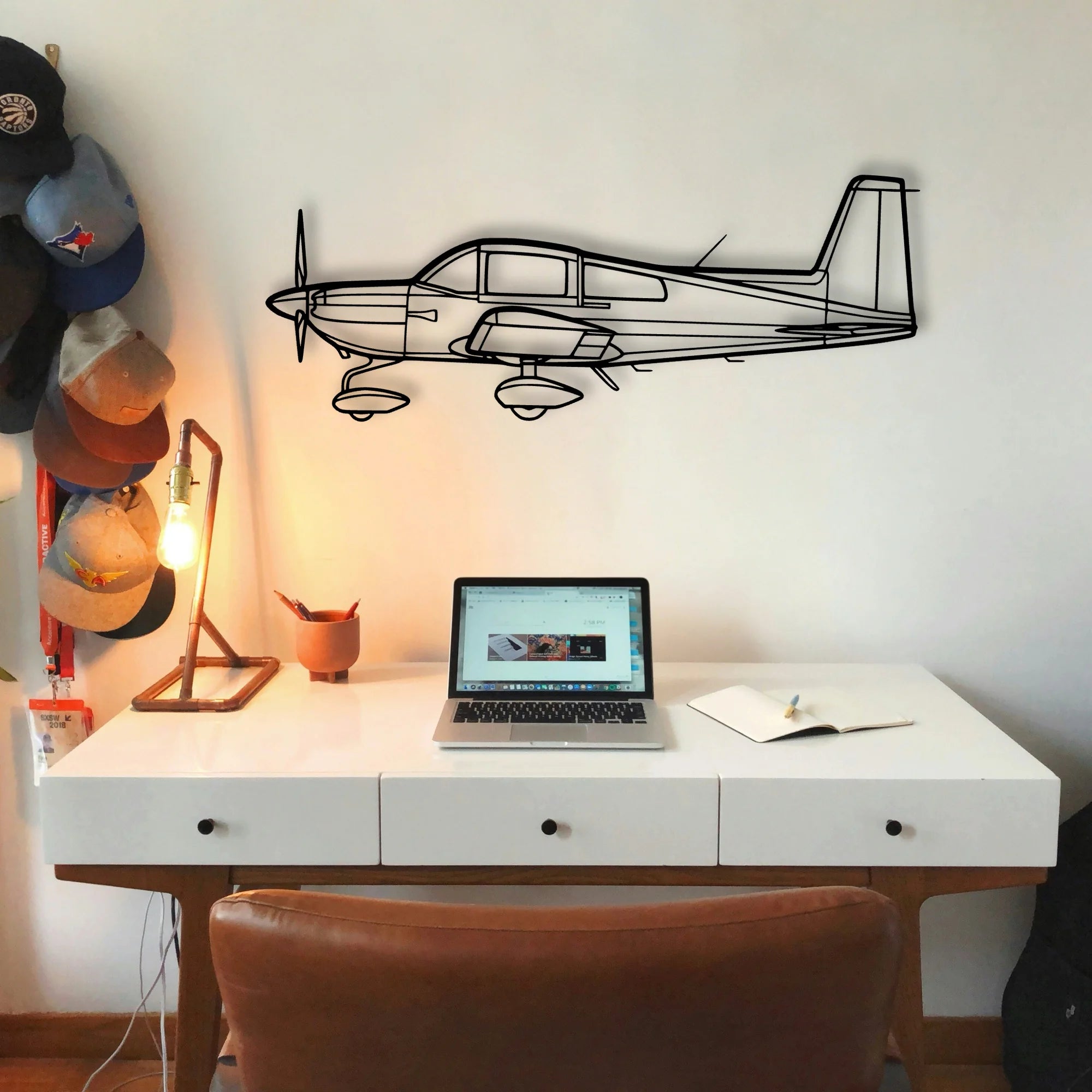 777 300ER 2 Classic Aircraft Silhouette Metal Wall Art - Tinvibe