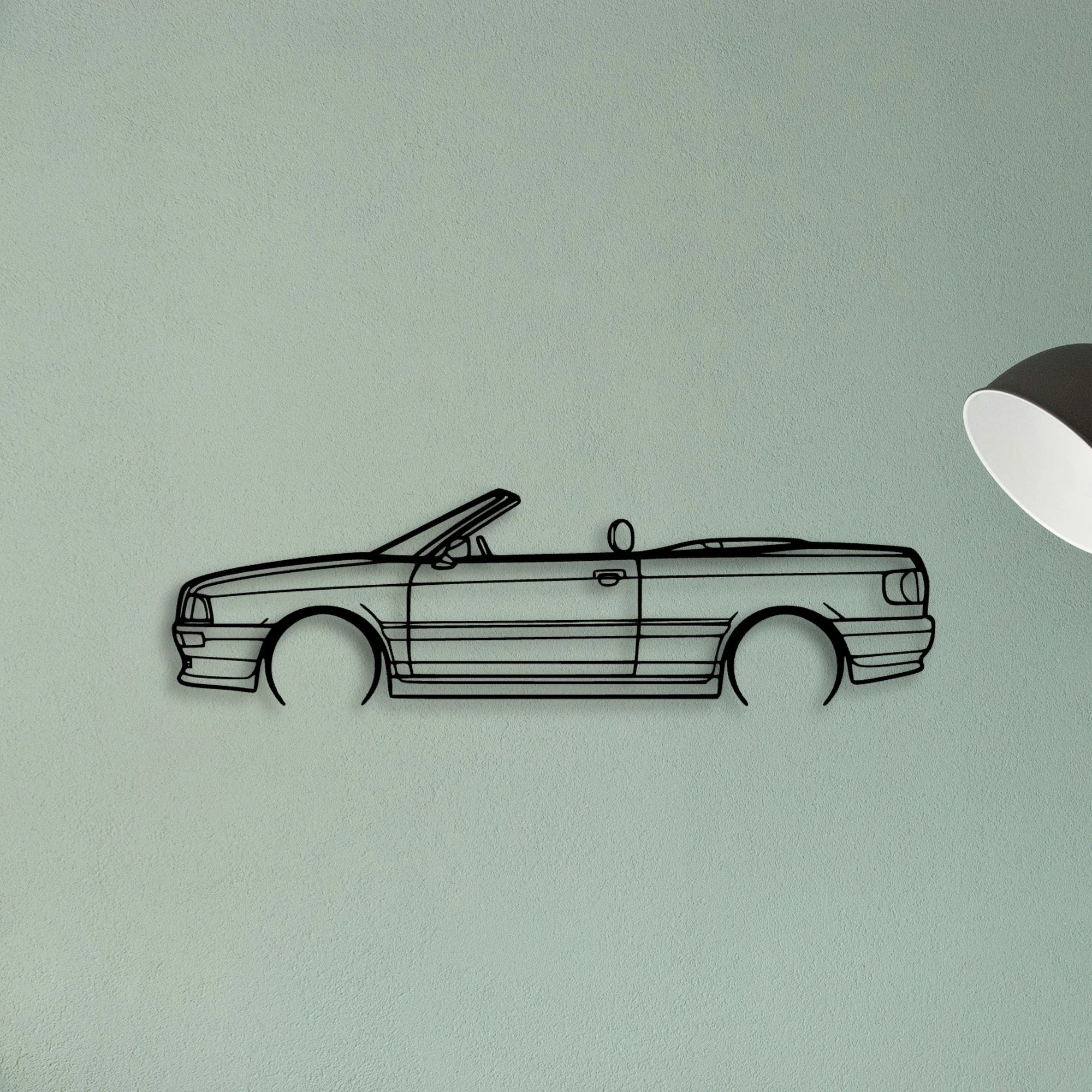 80 Convertible 1998 Classic Silhouette Metal Wall Art - Tinvibe