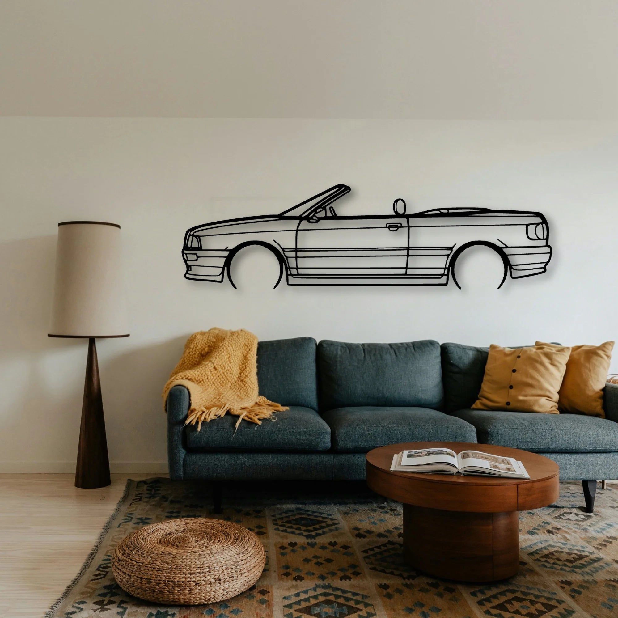 80 Convertible 1998 Classic Silhouette Metal Wall Art - Tinvibe