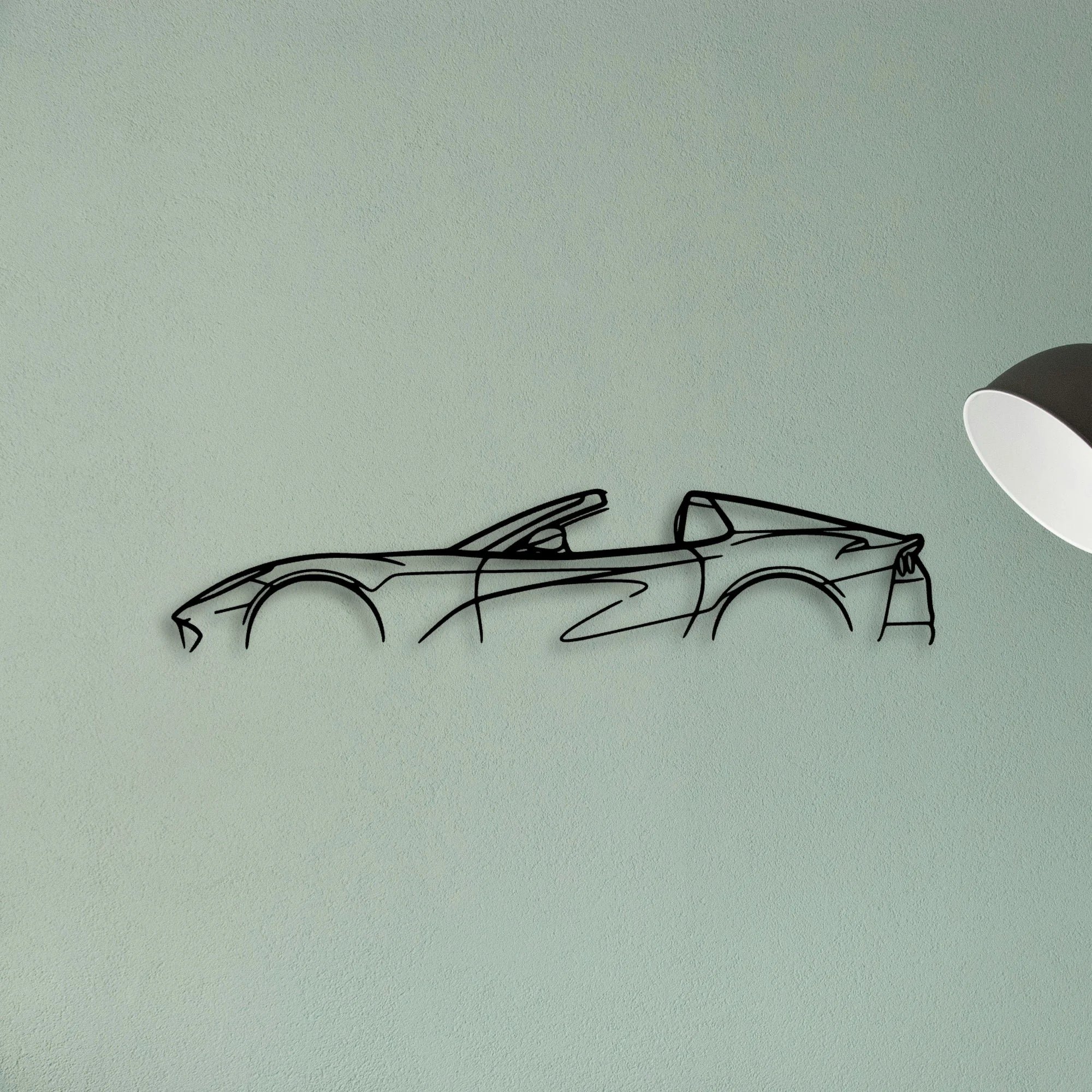 812 GTS Spider Classic Silhouette Metal Wall Art - Tinvibe