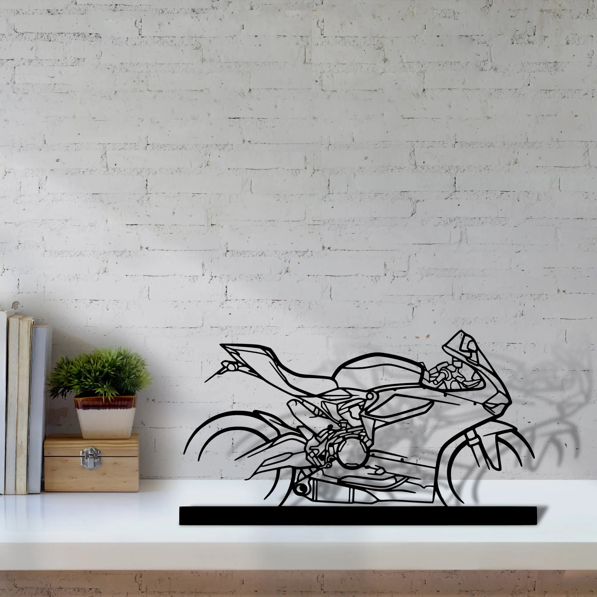 899-panigale Silhouette Metal Art Stand - Tinvibe