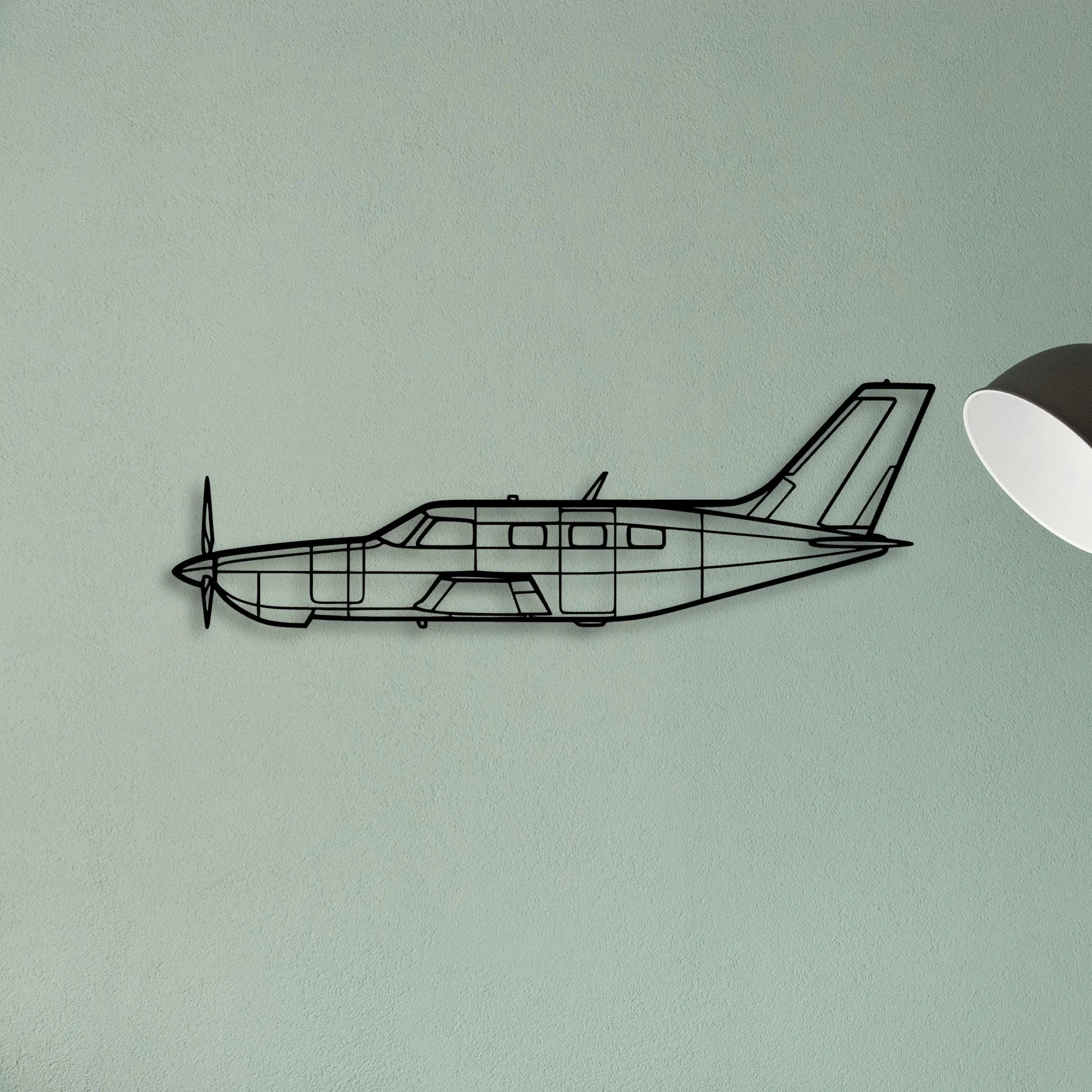 95 B55 Baron Classic Aircraft Silhouette Metal Wall Art - Tinvibe