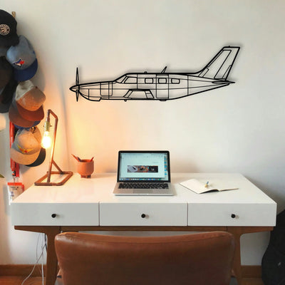 95 B55 Baron Classic Aircraft Silhouette Metal Wall Art - Tinvibe
