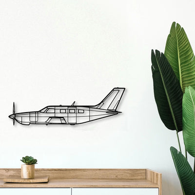 95 B55 Baron Classic Aircraft Silhouette Metal Wall Art - Tinvibe
