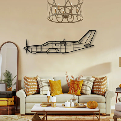 95 B55 Baron Classic Aircraft Silhouette Metal Wall Art - Tinvibe