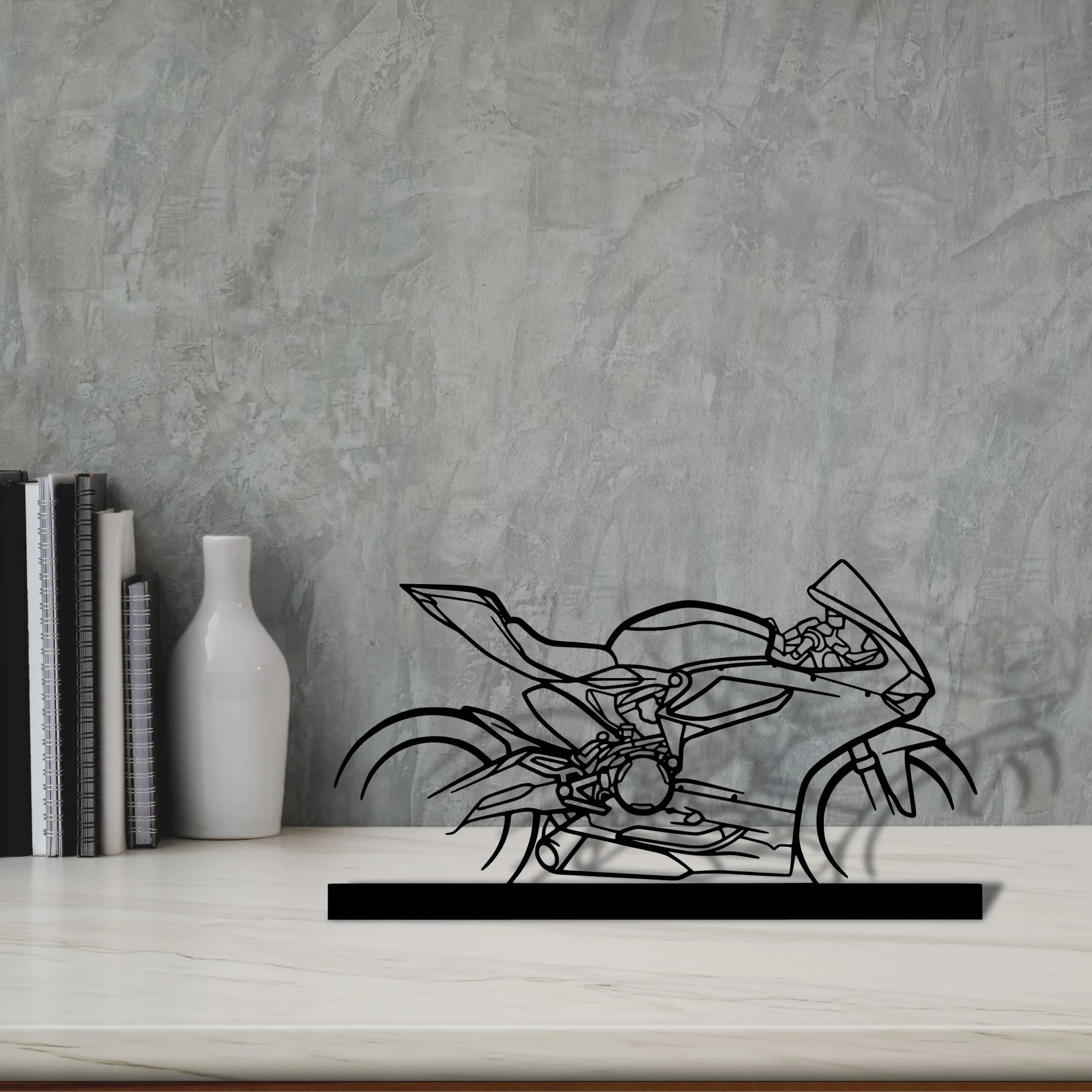 959-panigale-corse Silhouette Metal Art Stand - Tinvibe